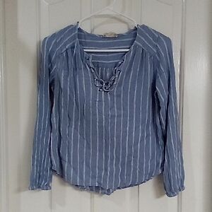 Pink Republic Blue and White Striped Top